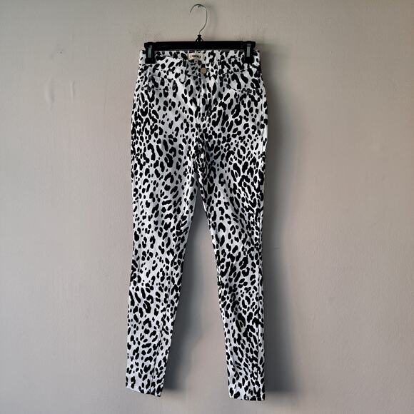 L'Agence Marguerite Genoa Print Stretch Jeans Pant in White & Black - Size 25 - Picture 9 of 11